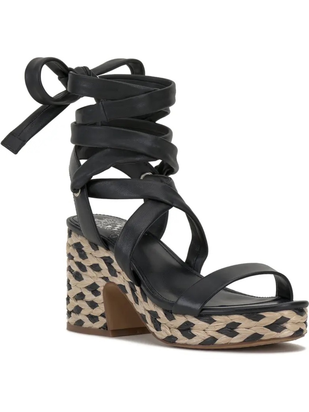 Vince Camuto Black Braided Wrap Platform Sandal